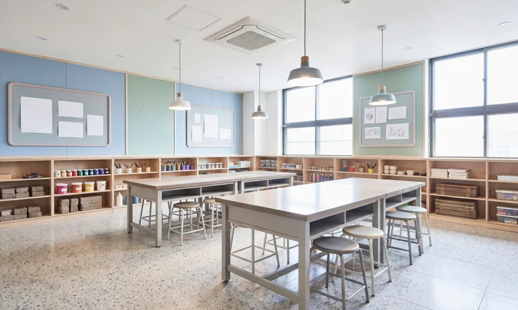 Empty childcare centre room reflecting financial distress in the early learning sector